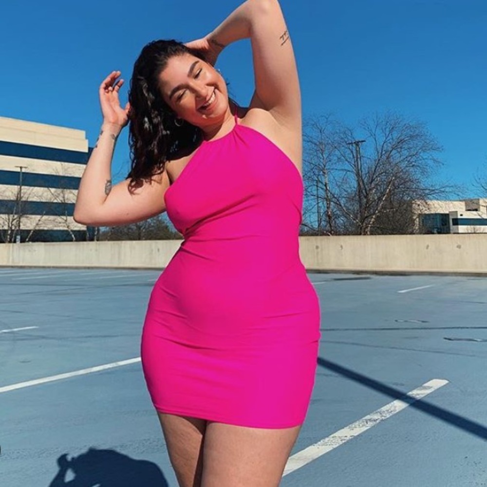 Hot pink dress